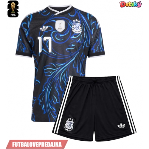 Lacne Dětský Futbalové dres Argentína Giuliano Simeone #17 MS 2026 Krátky Rukáv - Preč (+ trenírky)